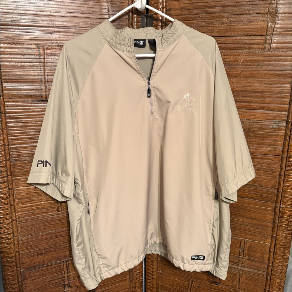 PING Men’s Beige Short-Sleeve Windbreaker Pullover